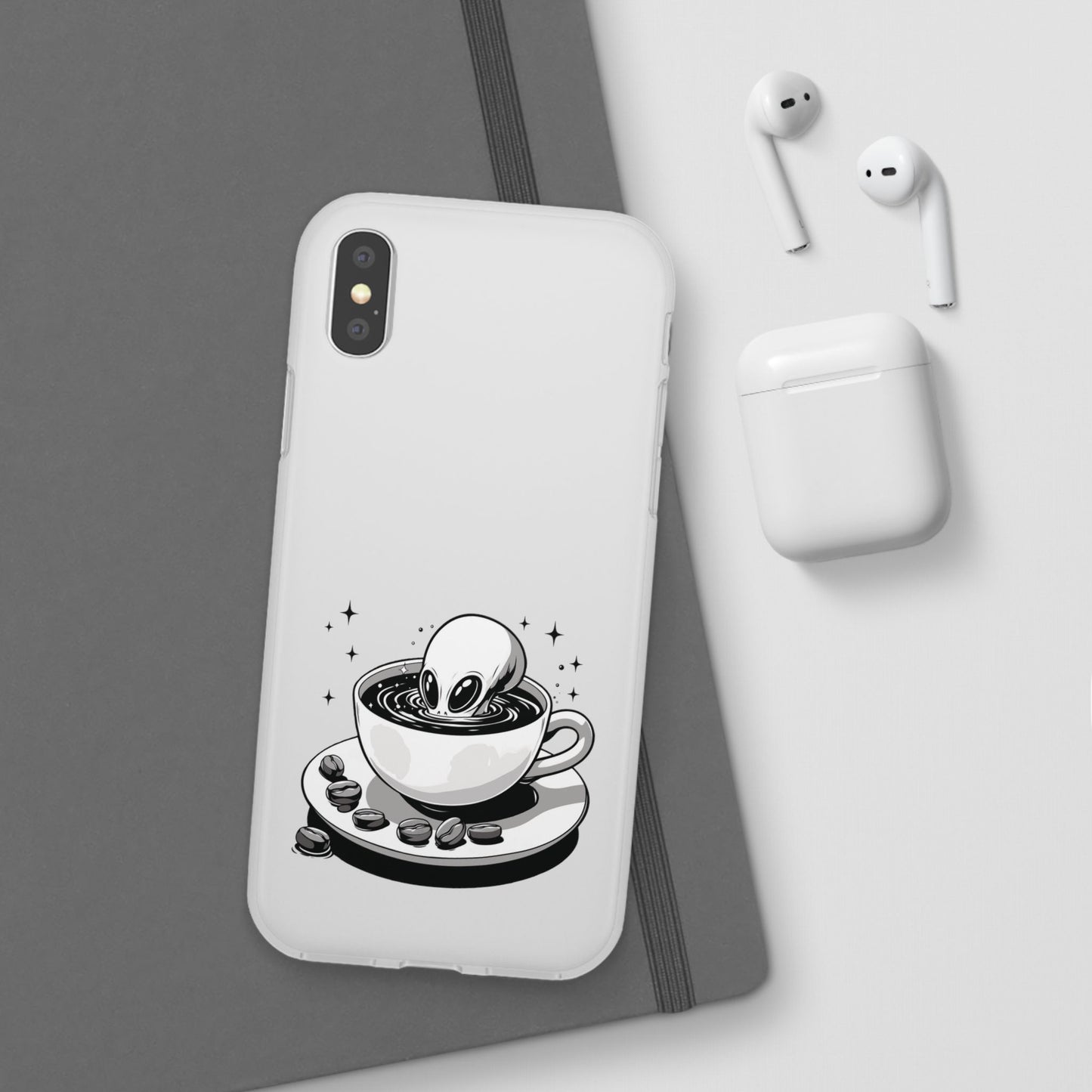 iPhone Flexi Cases | Alien in Coffee