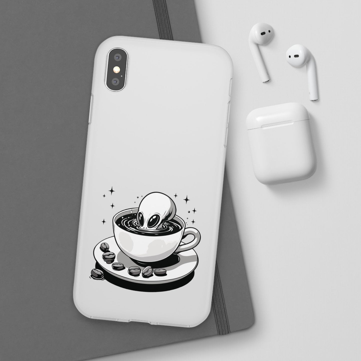 iPhone Flexi Cases | Alien in Coffee