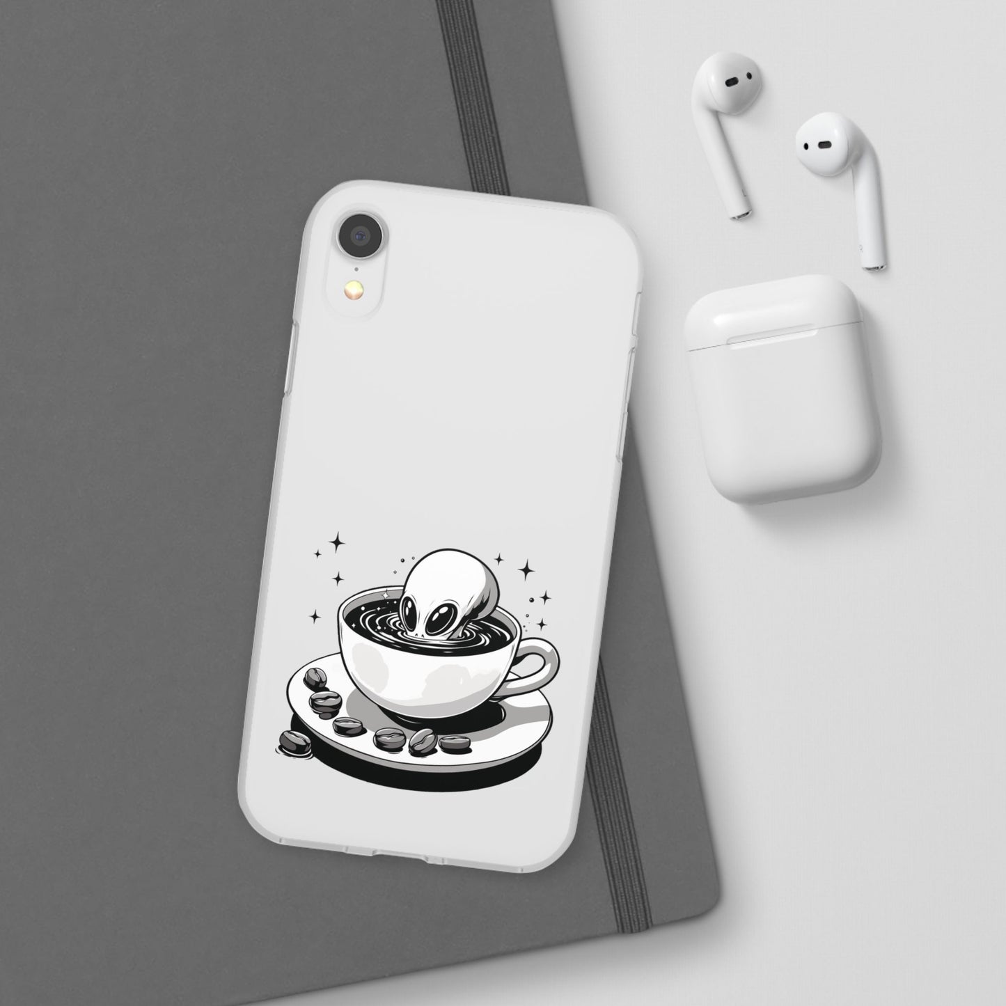 iPhone Flexi Cases | Alien in Coffee