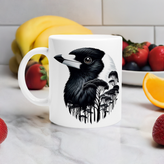 11oz/30ml Ceramic Mug | Australian Magpie