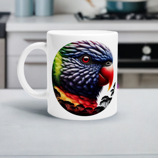 11oz/30ml Ceramic Mug | Rainbow Lorikeet