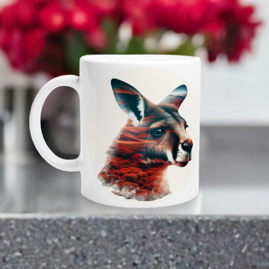 11oz/30ml Ceramic Mug | Kangaroo #1